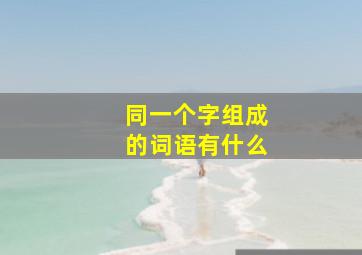 同一个字组成的词语有什么