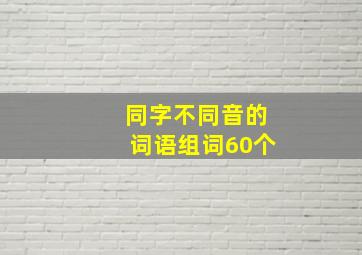 同字不同音的词语组词60个