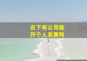 名下有公司能开个人发票吗