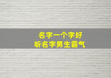 名字一个字好听名字男生霸气