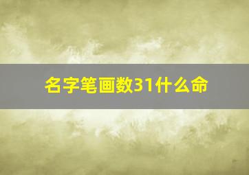 名字笔画数31什么命