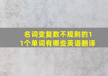 名词变复数不规则的11个单词有哪些英语翻译