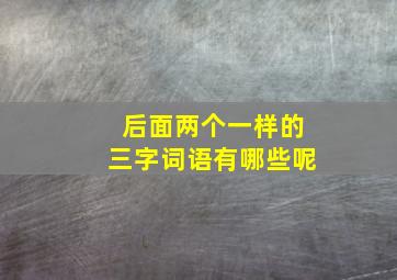 后面两个一样的三字词语有哪些呢