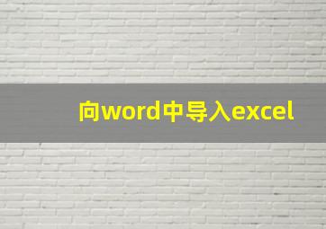 向word中导入excel