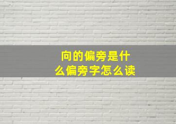 向的偏旁是什么偏旁字怎么读