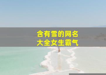 含有雪的网名大全女生霸气