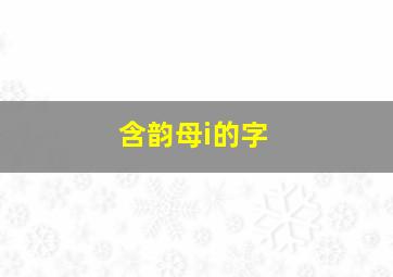 含韵母i的字