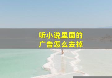 听小说里面的广告怎么去掉