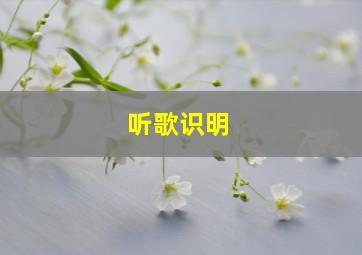 听歌识明