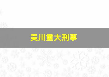 吴川重大刑事