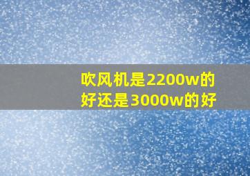 吹风机是2200w的好还是3000w的好