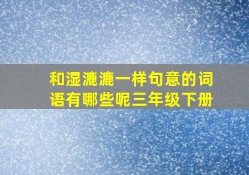 和湿漉漉一样句意的词语有哪些呢三年级下册