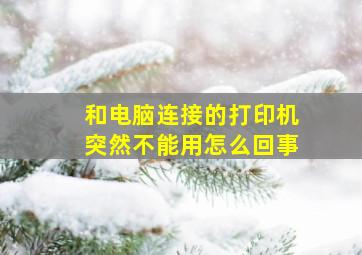 和电脑连接的打印机突然不能用怎么回事