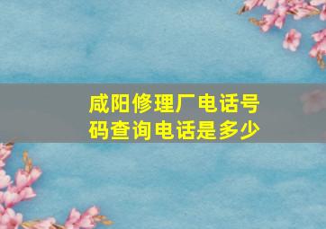 咸阳修理厂电话号码查询电话是多少