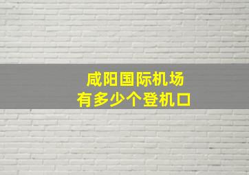 咸阳国际机场有多少个登机口