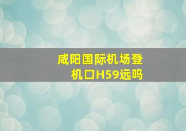 咸阳国际机场登机口H59远吗