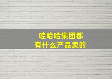 哇哈哈集团都有什么产品卖的