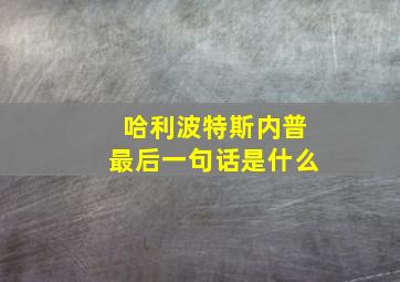 哈利波特斯内普最后一句话是什么