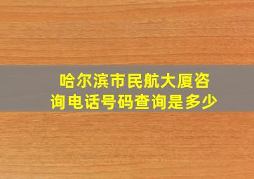 哈尔滨市民航大厦咨询电话号码查询是多少