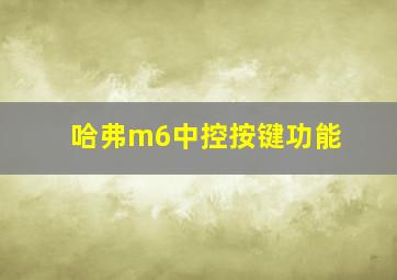 哈弗m6中控按键功能