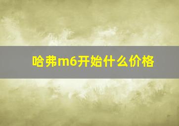 哈弗m6开始什么价格