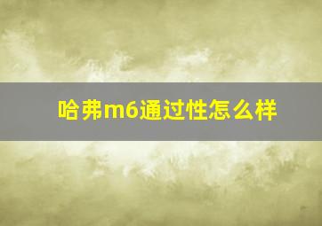 哈弗m6通过性怎么样