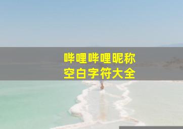 哔哩哔哩昵称空白字符大全