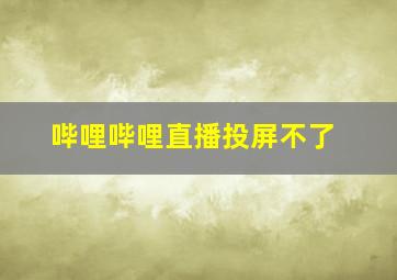 哔哩哔哩直播投屏不了