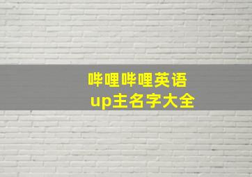 哔哩哔哩英语up主名字大全