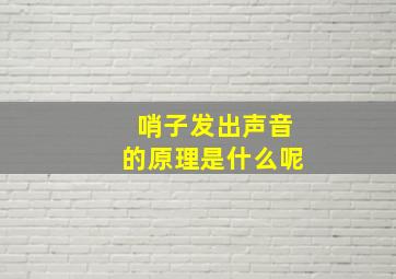 哨子发出声音的原理是什么呢