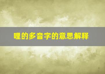 哩的多音字的意思解释