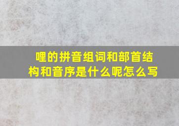 哩的拼音组词和部首结构和音序是什么呢怎么写