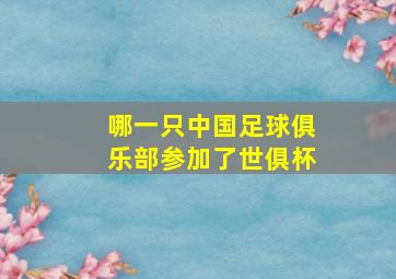 哪一只中国足球俱乐部参加了世俱杯