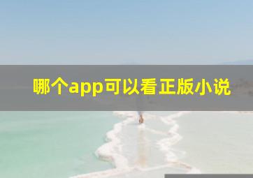 哪个app可以看正版小说