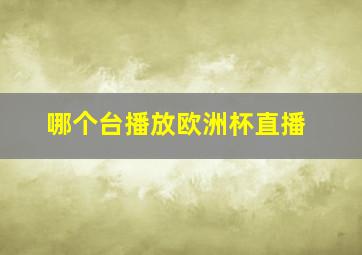 哪个台播放欧洲杯直播