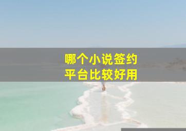 哪个小说签约平台比较好用