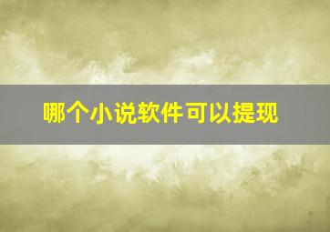 哪个小说软件可以提现