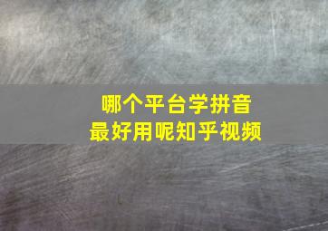 哪个平台学拼音最好用呢知乎视频