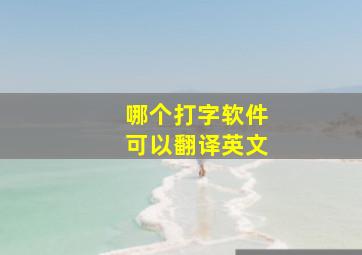 哪个打字软件可以翻译英文