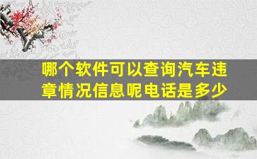 哪个软件可以查询汽车违章情况信息呢电话是多少