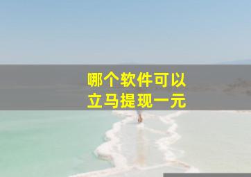 哪个软件可以立马提现一元