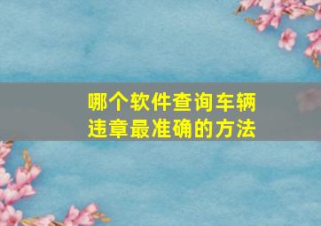 哪个软件查询车辆违章最准确的方法