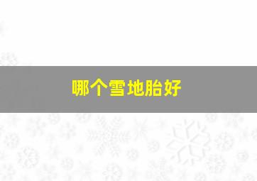 哪个雪地胎好