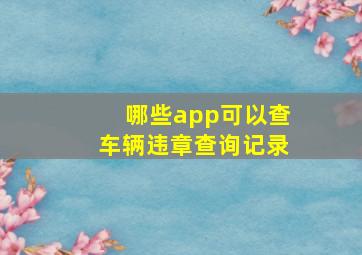 哪些app可以查车辆违章查询记录