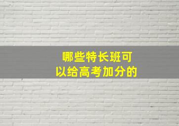 哪些特长班可以给高考加分的