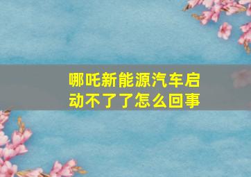 哪吒新能源汽车启动不了了怎么回事