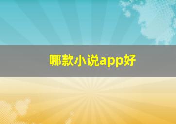 哪款小说app好