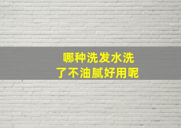 哪种洗发水洗了不油腻好用呢