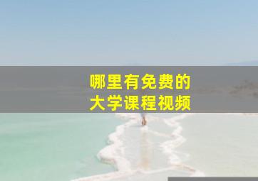 哪里有免费的大学课程视频