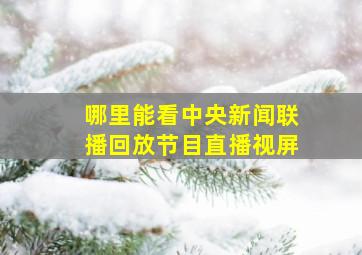 哪里能看中央新闻联播回放节目直播视屏